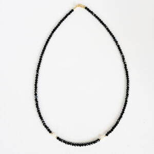 Κολιέ Swarovski (2mm) πολυγωνικό, επιχρυσωμένο Ασήμι 925° & Μαργαριτάρι (45cm)